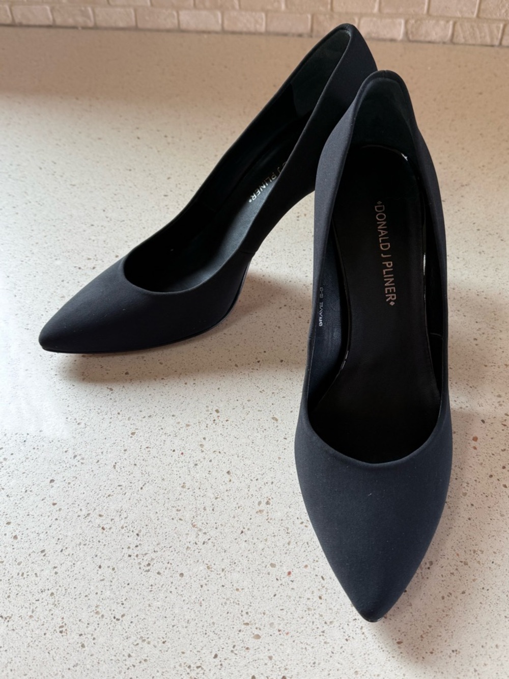 Donald J. Pliner Matte Black Pointed Toe Pumps